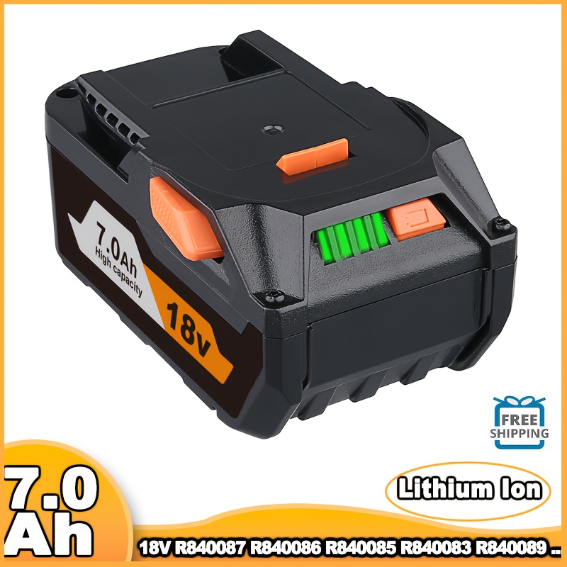 TEMU 1/2 Pack Compatible For 18v Battery High-capacity 7000mah Lithium Battery With Led Indicator, High-output Suitable For