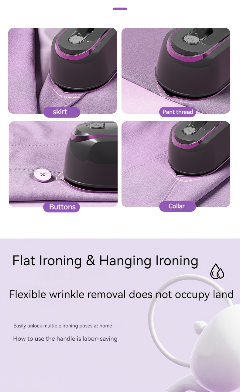 1000w steam electric iron 60ml garment steamer high power handheld garment steamer fast heating compact folding travel iron eu plug Product details 7