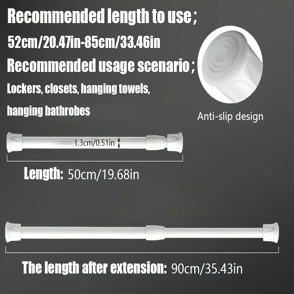 TEMU Multi-functional Telescopic Rod For Curtains, Shower Curtains, Half Curtains, Short Curtains, Coffee Curtains, And Doors And Windows