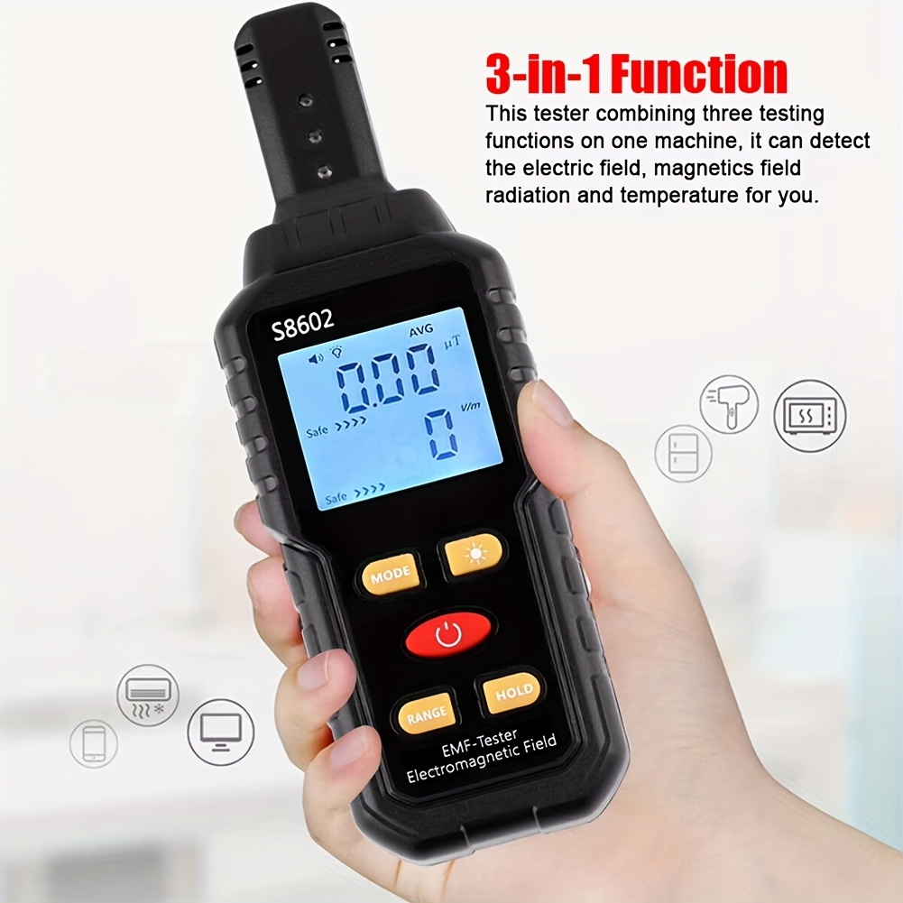 1pc 3 in 1 emf meter radiation detector electromagnetic field person radiation   counter dose alarm