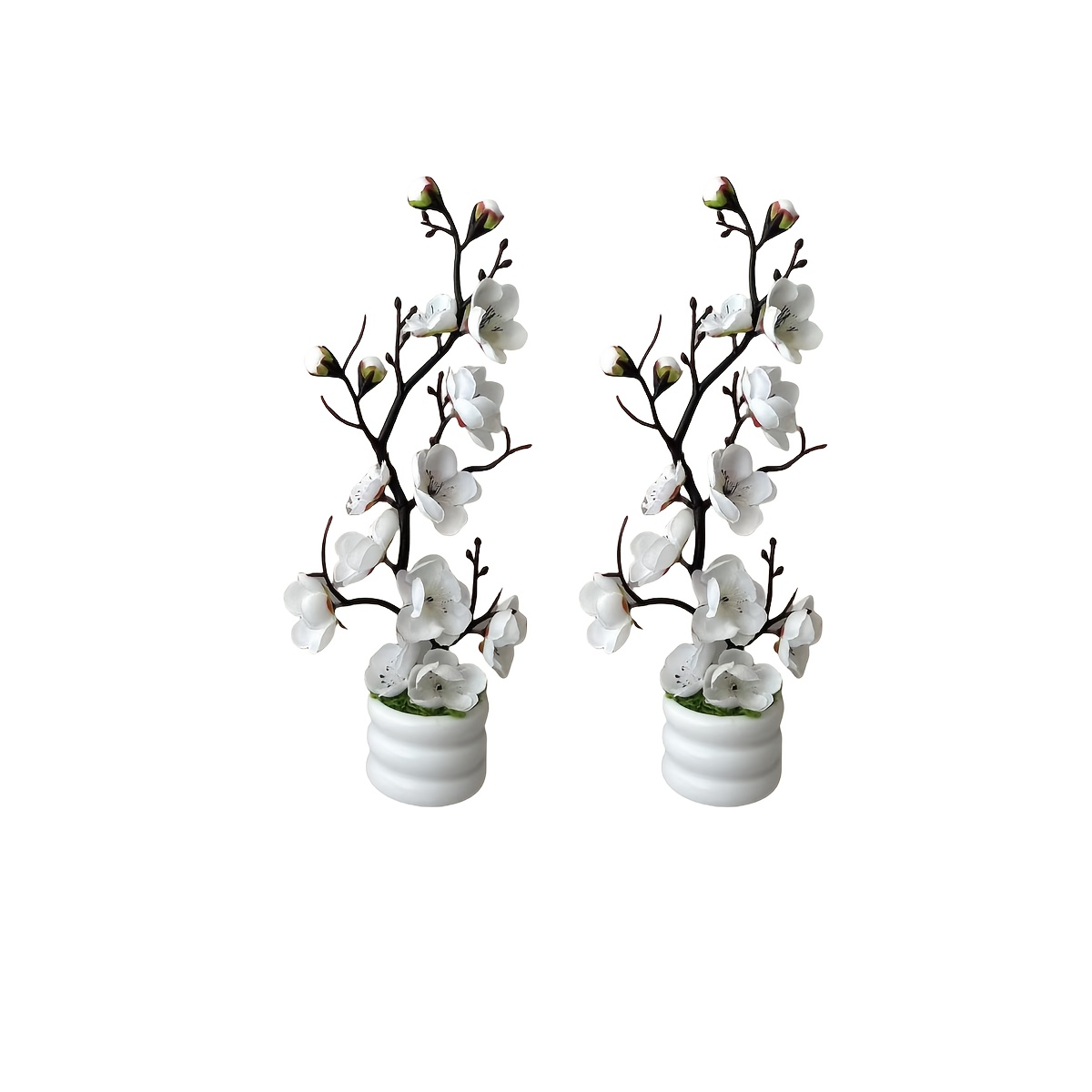 Image of 2pcs Elegant Plum Artificial Flower Set - Suitable For Diy Decoration, Center Decoration, And Home Decoration - Perfect For Weddings, Engagements, Parties, Thanksgiving, 's Day, Spring