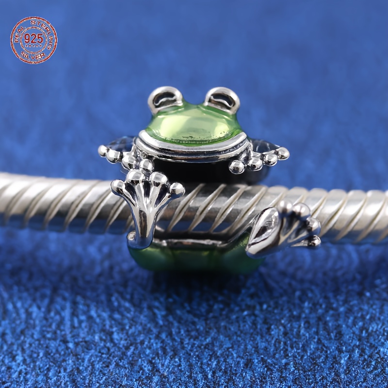 

1pc S925 Sterling Silver Classic Frog Charm, Fashion Jewelry Bead For Women, Perfect Fit For 3.4mm/0.13inch Snake Pattern Bracelets And Necklaces, Diy Crafting And Sewing Supplies