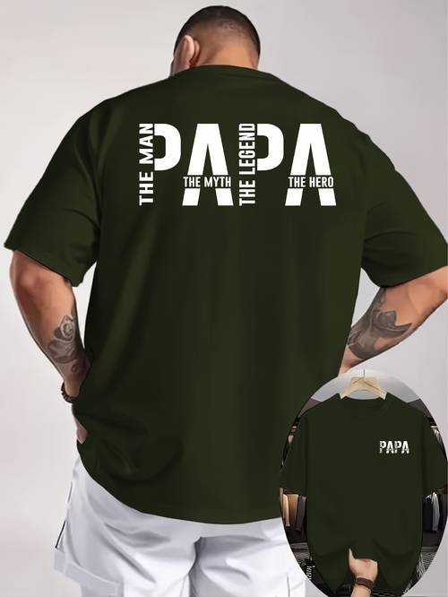 papa the for man the legend double sided print mens t shirt style suitable for daily wear fathers day and dads outfits