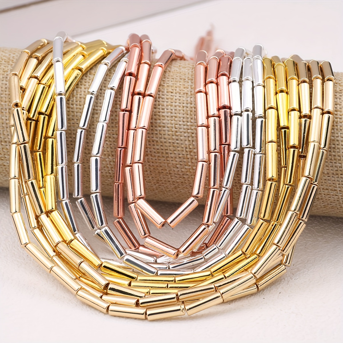 28pcs color cylindrical long tube beads stone loose beads Temu