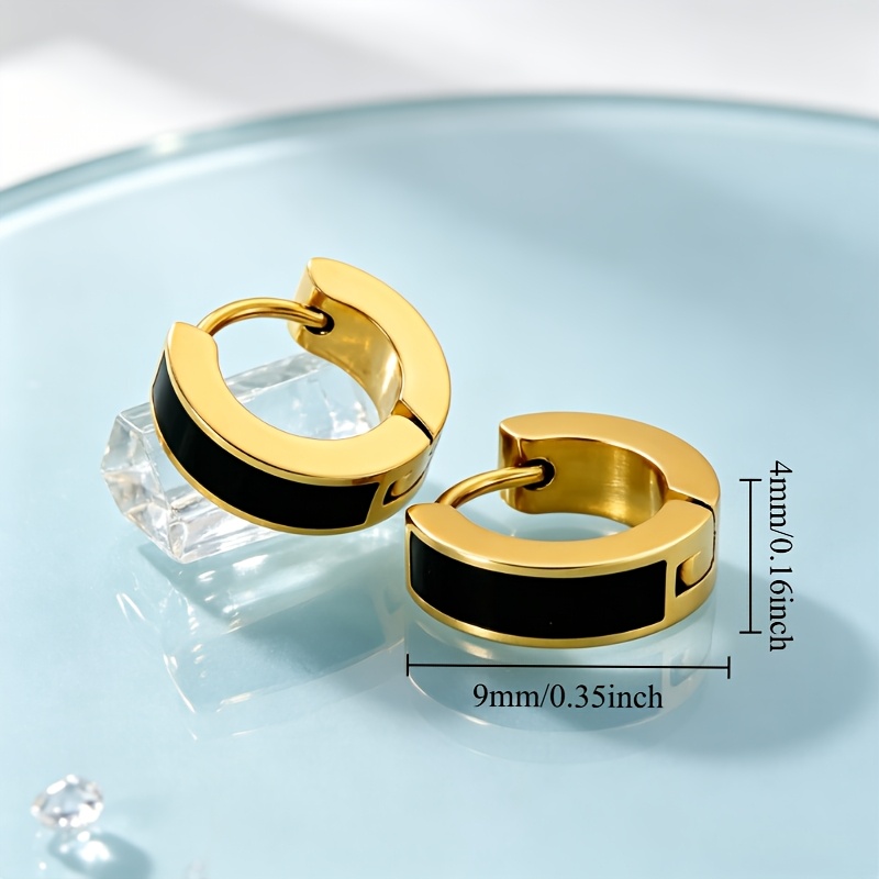 Colored Enamel Drip Oil Golden Edge Circle Ear Studs