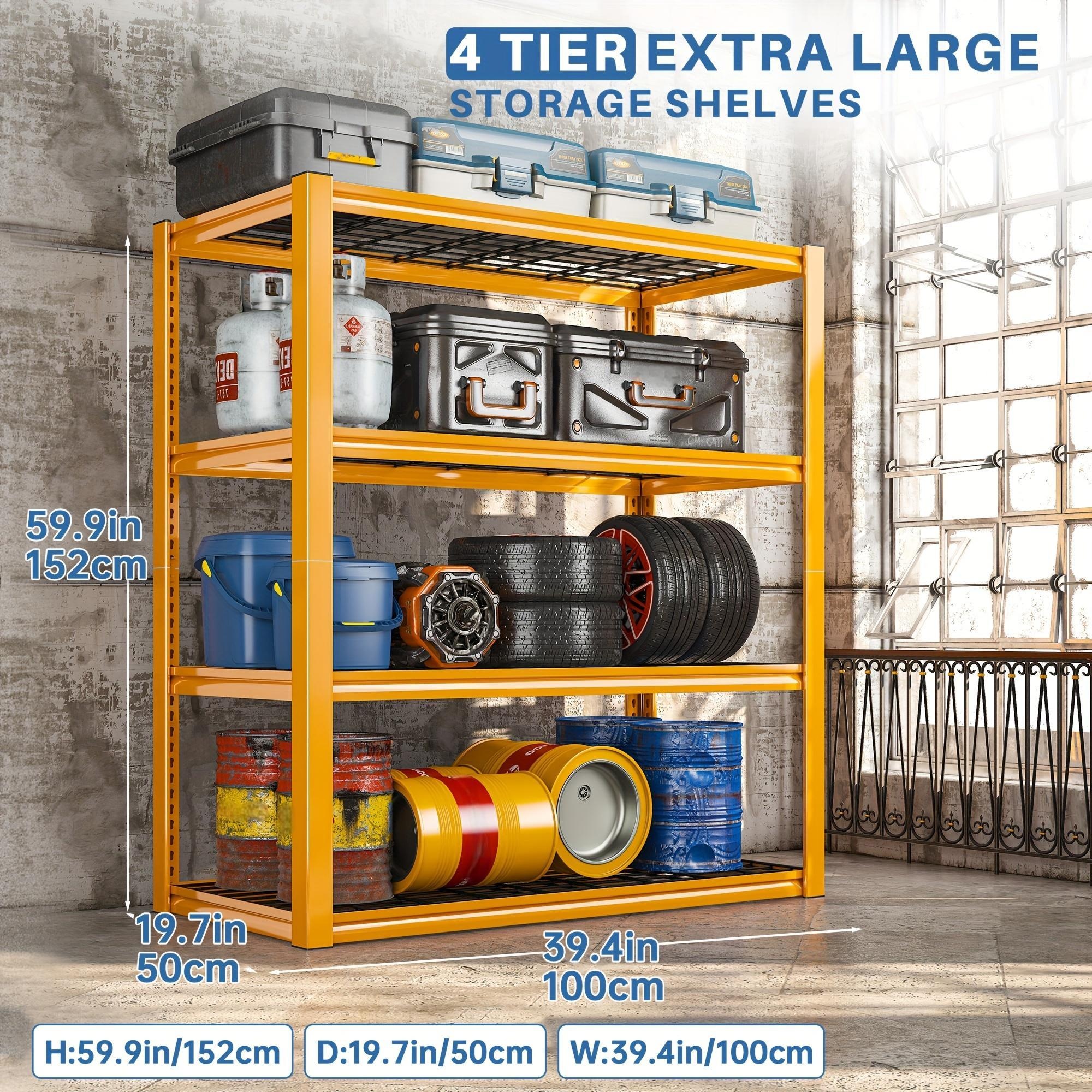 TEMU 40-inch Wide Garage Shelving Of Supporting Heavy Up To 2200 . Heavy-duty, Four-tier Adjustable Metal Shelves Are Ideal For Storage Racks And Industrial Shelving. Can Serve As Utility Shelves