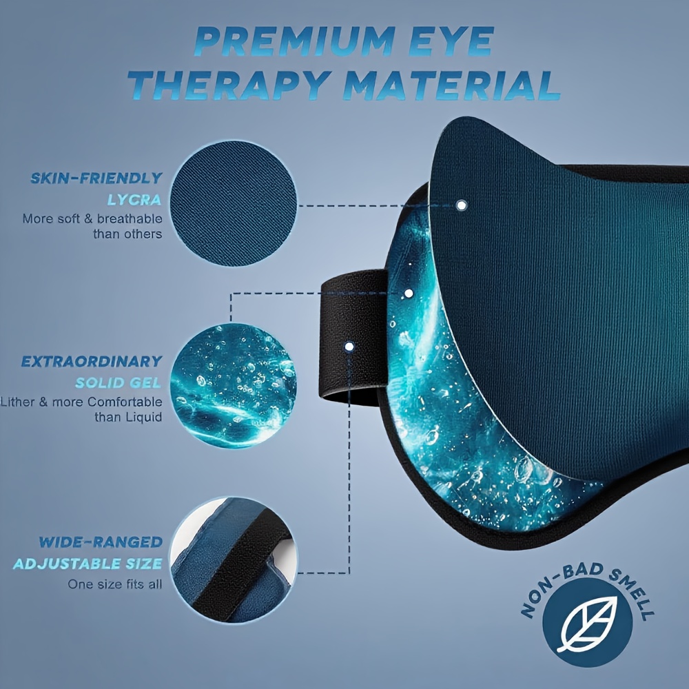 Comficure 2Pack Gel Cooling Eye Mask for Cold, Suitable for Hot And Cold Use, Helps with Dark Circles, Puffiness, Dry Eyes, Headaches, Stress, And Sleep, Featuring Reusable Ice Compress Pads