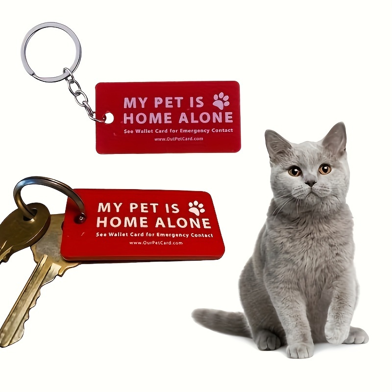 

Animal Alert Keychains 2/5 Pack - Solid Color Rectangular Pet Emergency Contact Tags For Cats & Dogs, Customizable Id Keyrings With Split Ring, No Battery Needed