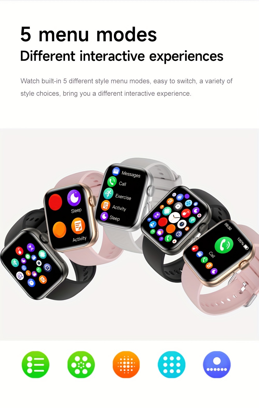 Montre connectée sans fil HD 1,83 pouces 2024, noir pistolet, argent et or rose, cadran personnalisable, tracker GPS SOS Fitness, convient aux hommes et aux femmes_voghion.com