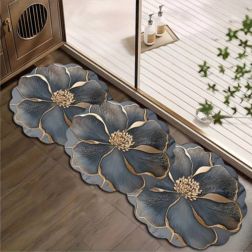 item picture 1pc non slip bathroom mat decoration floor mat pet feeding mat non slip absorbent floor mat soft and comfortable bathroom mat suitable for bathrooms shower rooms laundry rooms bedrooms door mats kitchen floor mats high quality