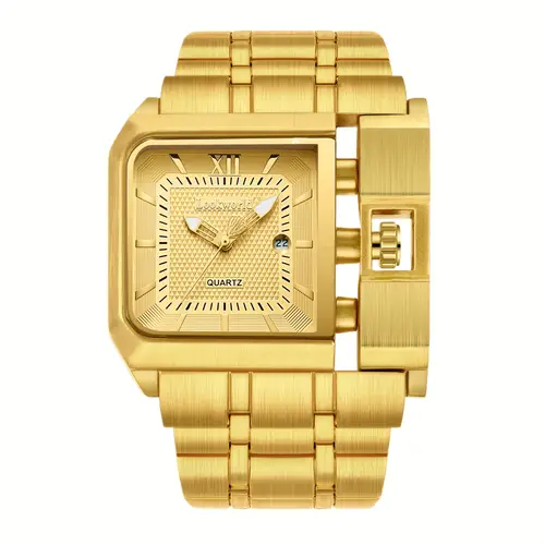 mens large dial hip hop classic waterproof quartz watch