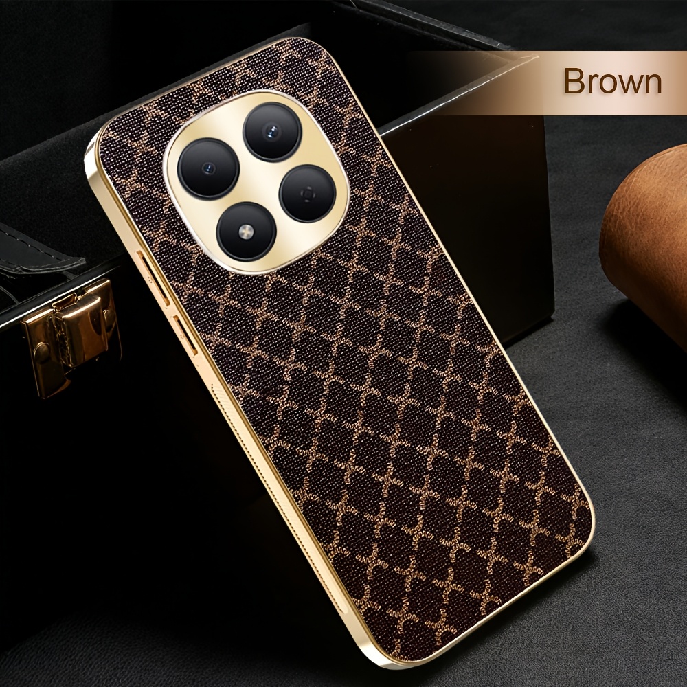 TEMU Funda para Teléfono - Funda de Lujo Electrochapada a Cuadros Adecuada para Redmi Note 15 4G/Note 15 5G/Note 15 Pro 4G/Note 15 Pro 5G, Funda