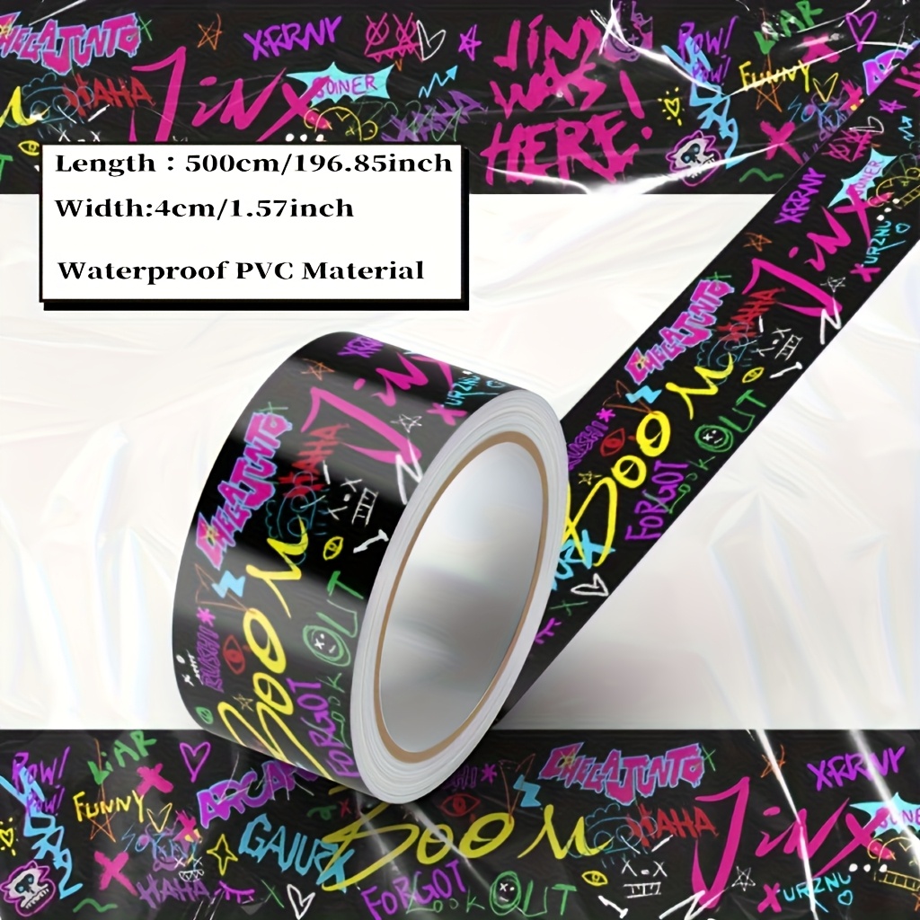 Graffiti Style Washi Tape, Suitable For , For Car, Motorcycle, Bicycle, Computer, Tablet, Made From Other Plastics, Ideal For Enthusiasts And Fans