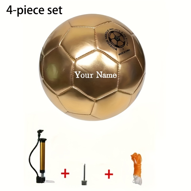 TEMU 4pcs Thickened 5 Soccer Ball Set - Includes Ball + Pump + Net + Pin. Made Of Machine-stitched Pvc Material For Indoor And Outdoor Use, Durable