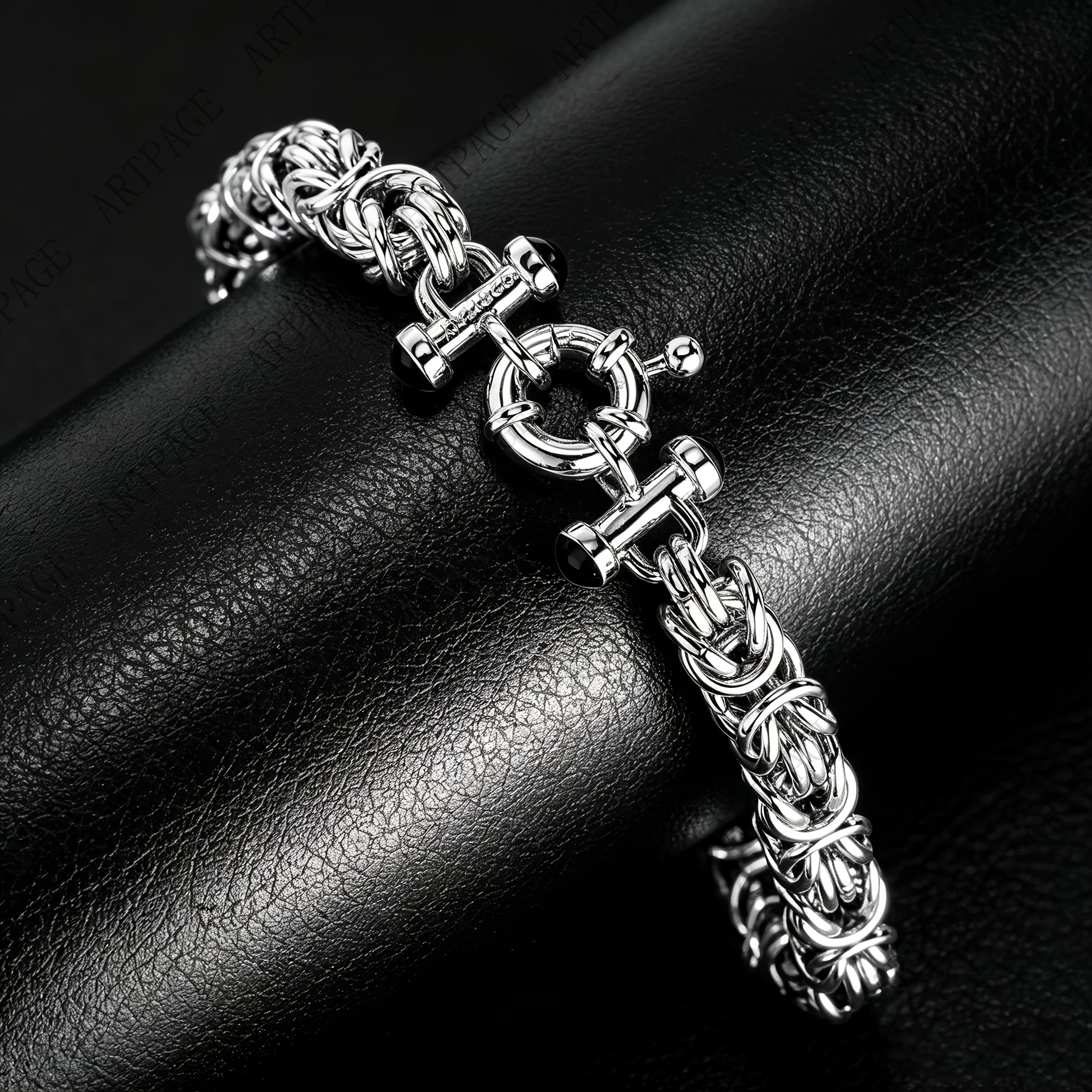 Image of 925 Silver, Women's Fashion Silvery Ring Byzantine Bracelet, Ring Lock More Secure, -friendly And Non-irritating Elements, Valentine's Day, Mother's Day, Exquisite Gift Box