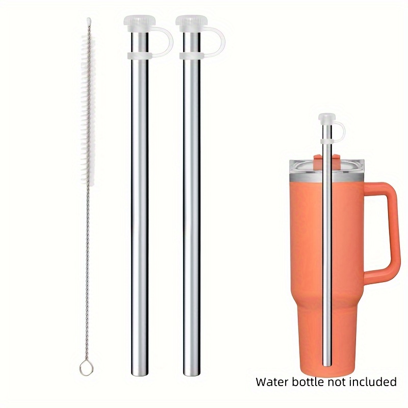 Image of 2/4pcs Straw Cover Stainless Steel Straws For , 30oz Tumbler, Reusable Straw Cap Tips With Replacement Additions For S H2.0, 1.0 Cup