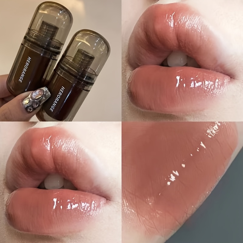 HERORANGE~ Hydrating Lip Gloss Water Mirror for Students, Enhances Clarity, Lightweight Makeup, Non-Transferable and Long-Lasting Lipstick