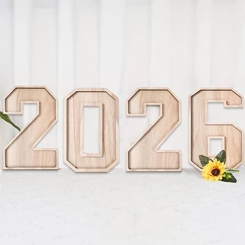 1pc chic number shaped wooden serving tray ideal for party table decorations party serving tray wooden pallet 2026 decor christmas decoration graduation birthday celebrations non food contact