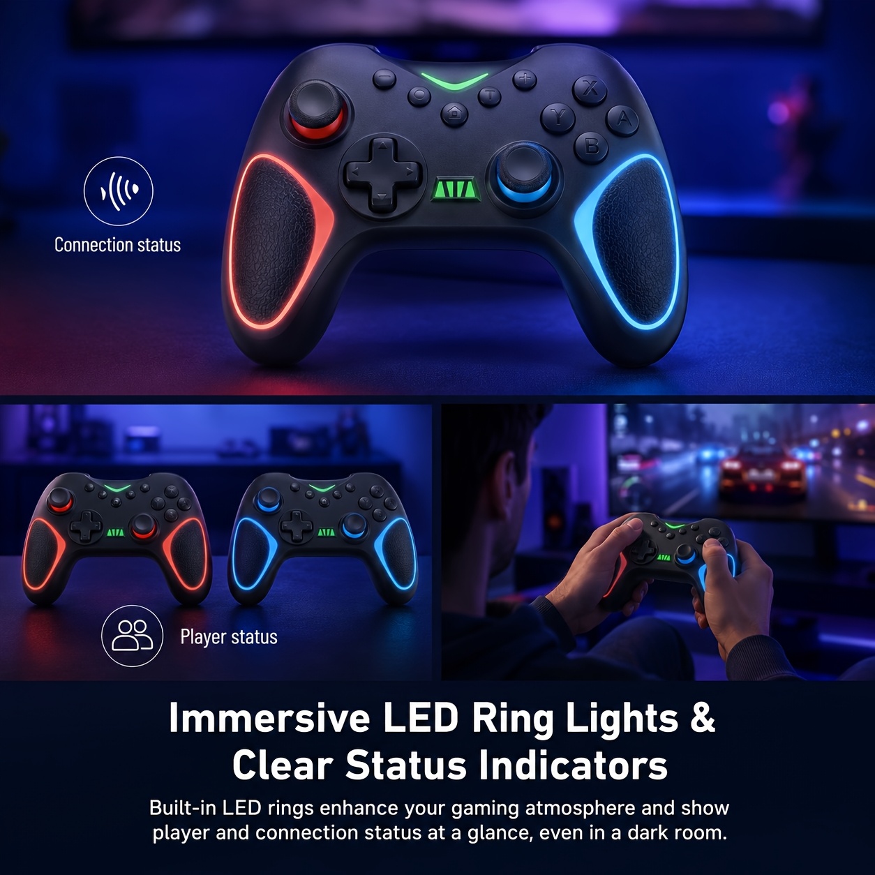 Wireless Game Controller, Compatible with Switch & PC