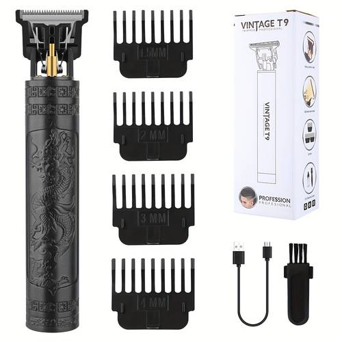 1pc/2pcs juego de cortapelos eléctrico para hombres, inalámbrico recargable por usb, herramienta de estilismo para el hogar, regalo para hombres, t9