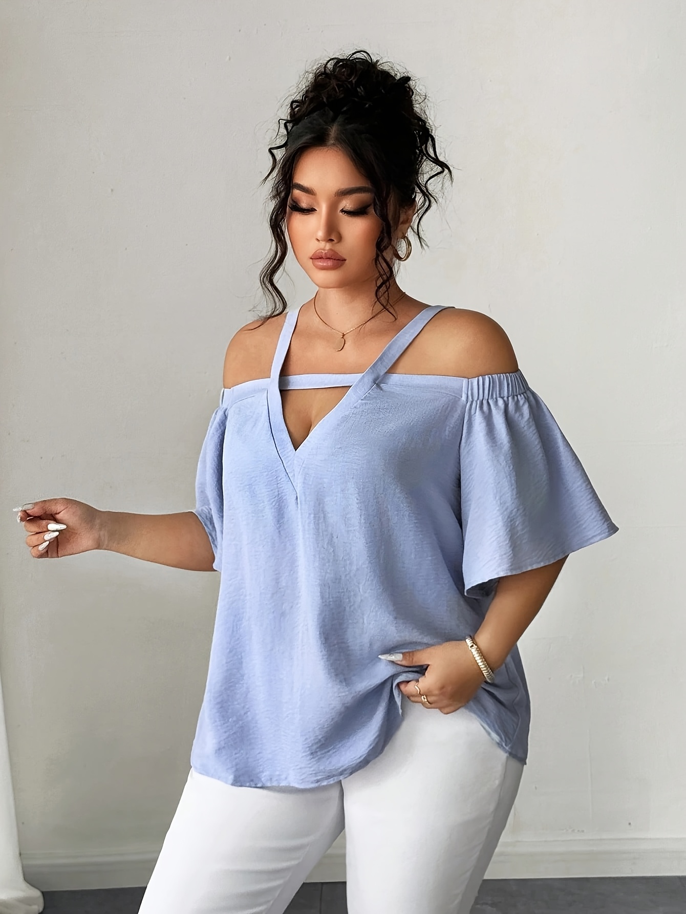 blusa elegante mujer hombros descubiertos color top Temu El Salvador