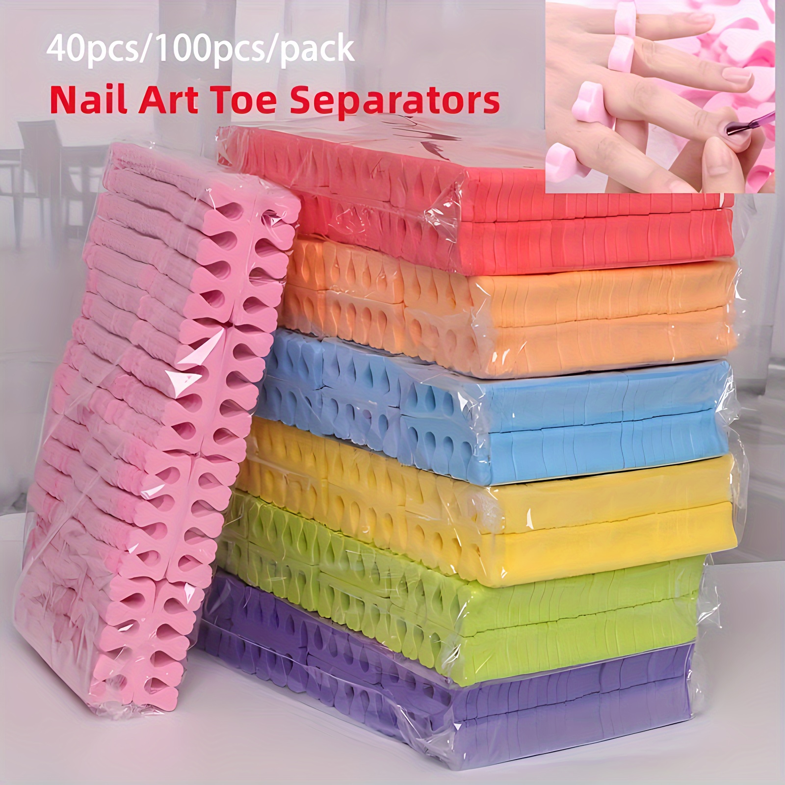 

Nail Art Toe Separators Fingers Foots Sponge Soft Uv Gel Tools Manicure Pedicure Pack Nail Kits, For Return School