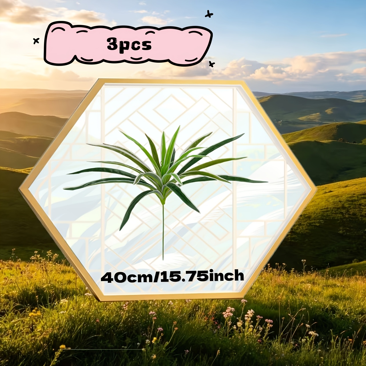 TEMU Juego de 3 piezas de asplenio artificial colgante y ondulado, con y hojas exuberantes y expansivas con follaje de . para colgar en paredes
