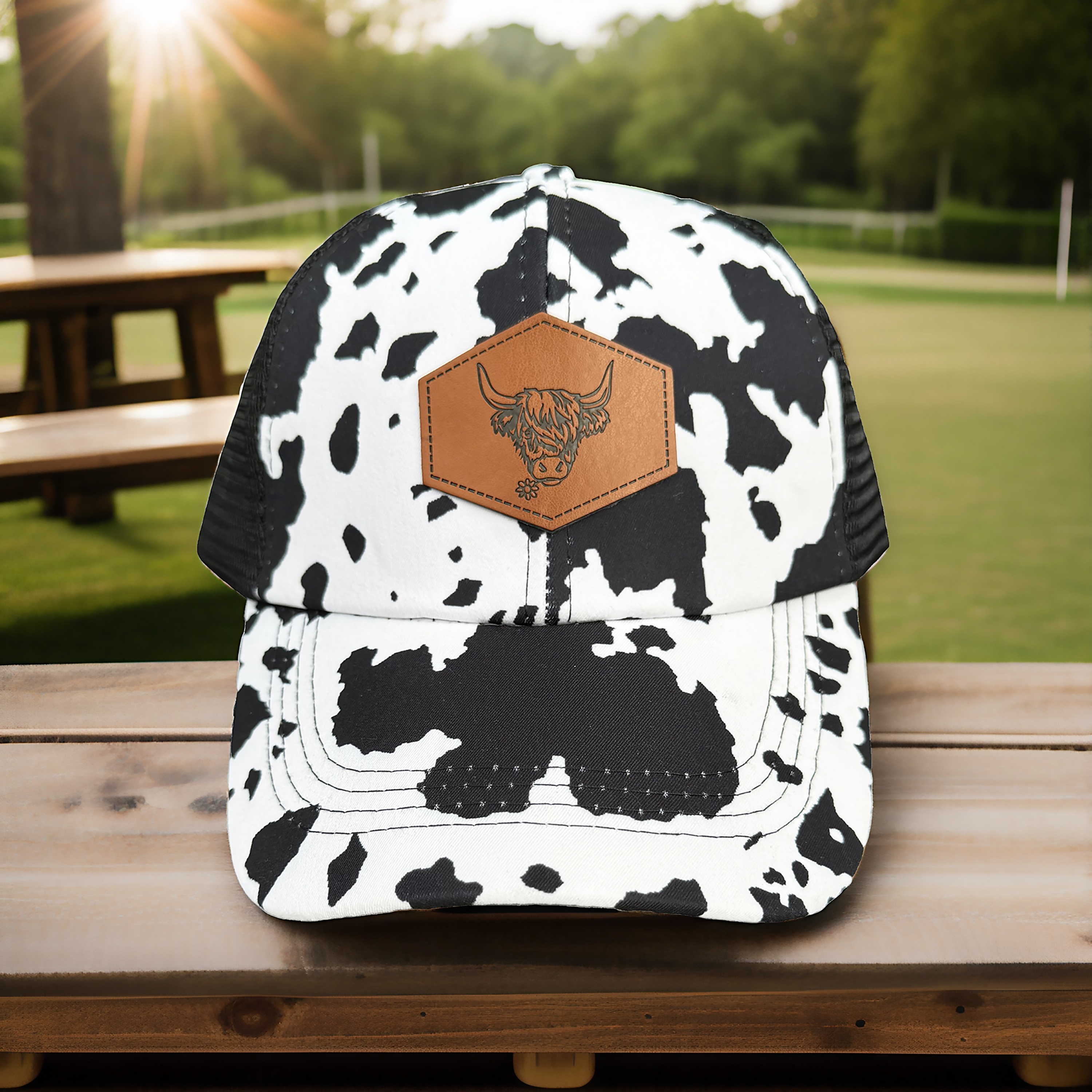 unisex cow print baseball cap breathable mesh adjustable - Temu