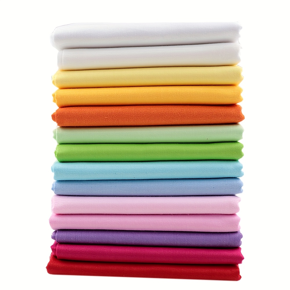 Image of 14pcs Vibrant Candy Solid Fabric Sheets, 15.7 X 19.7 Inch - Pre-cut Polyester Quilting & Sewing Bundles For Diy Crafts, Handmade Projects, And Supplies In Mixed Colors, Sewing Supplies
