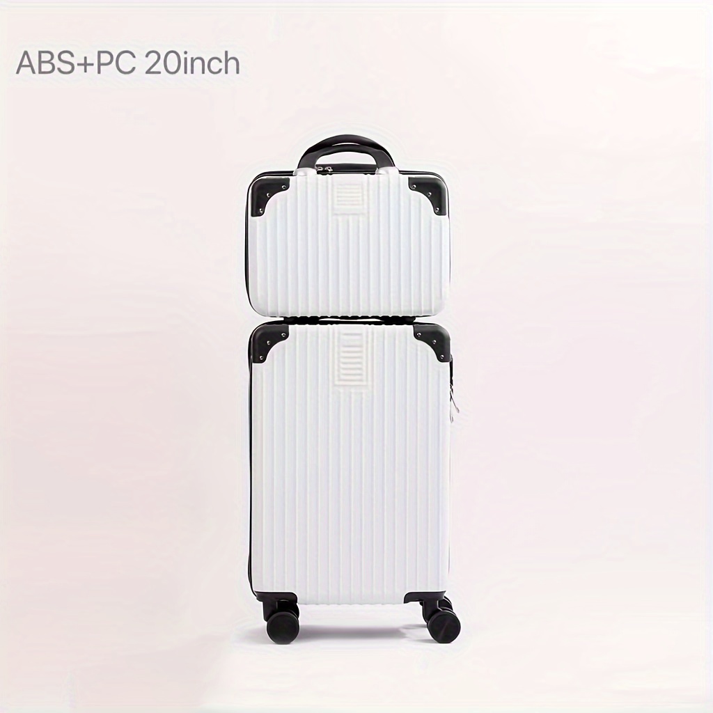 2pc travel big and small suitcase set with large capacity and password lock for travel vacation holiday daily use 20 inch trolley suitcase ideal choice for gifts 3