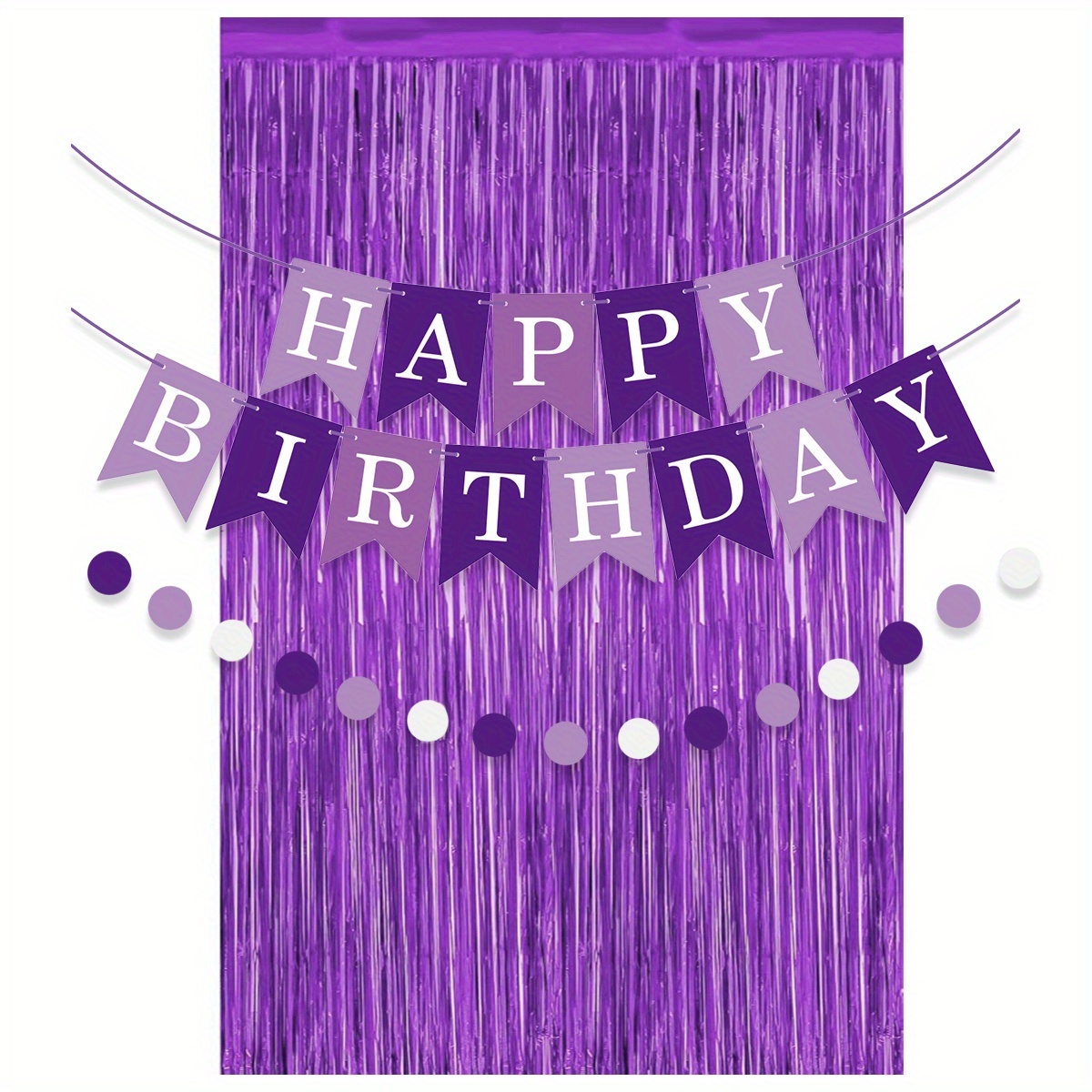 Image of Purple Happy Birthday Banner Set Decorations For Women Gift Purple Streamer Decor Party Supplies I Perfect For Halloween