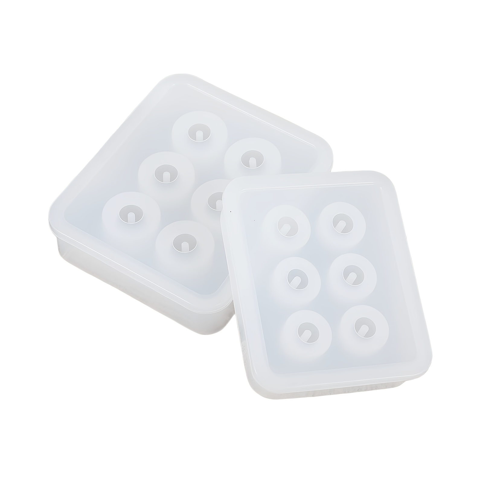 TEMU 2pcs Silicone Resin Bead Molds Set, Round Ball Molds With Hole Resin Casting Mold For Jewelry Making Polymer Clay Earrings Necklaces Craft