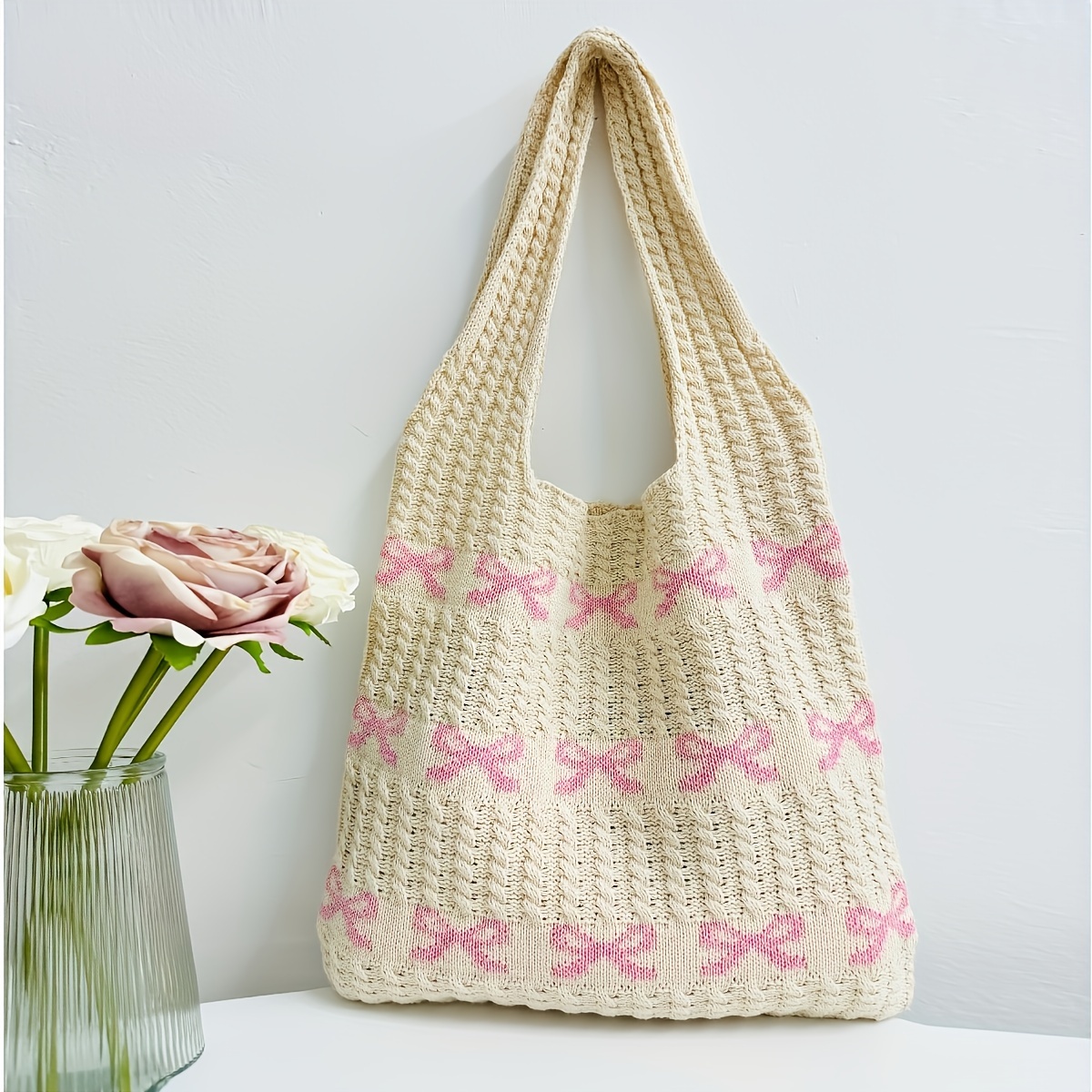 ★TOUT Y EST★ TSW Wavy Crochet Bag Pink SWBGCC001PN ☆TOUT Y EST☆ TSW Wavy Crochet Bag Pink SWBGCC001PN Amazon