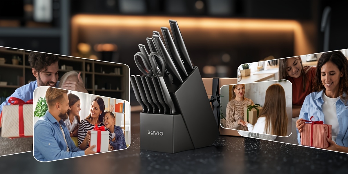 Knife Sets for Kitchen with Block, 14pcs/21pcs Kitchen Knife Set with Sharpener, with Heavy Poultry Shears And 6pcs Serrated Steak Knives Razor-Sharp, Stainless Steel, Lightweight, Anti-Slip Handle Self Sharpening, Dishwasher Safe, Anti-slip Handle