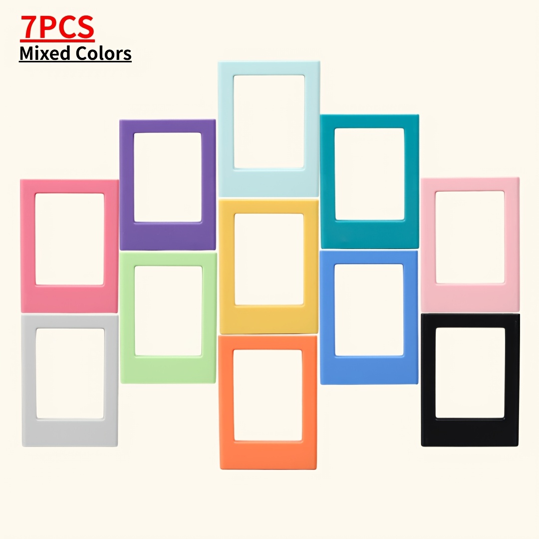 TEMU 7pcs Colorful 3-inch Magnetic Photo Frames, Fridge Magnetic Picture Frames, Suitable For Fujifilm Instax Negatives, Photo Display, Recording -