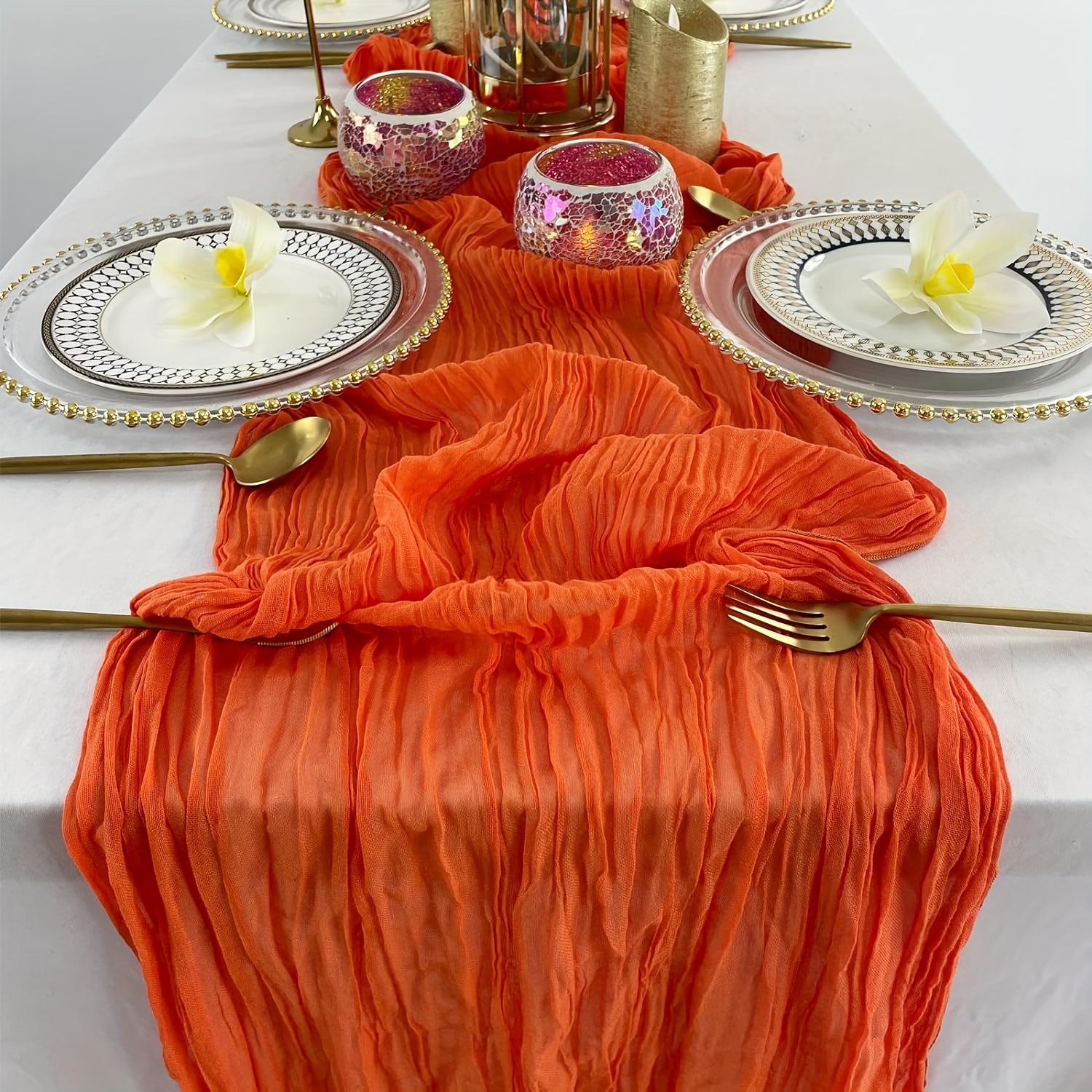 

1pc Table , Cheesecloth Tablecloth, 118in/300cm Tablecloth, Cheesecloth Table Decoration, For , Bridal , , Halloween, Table Decoration,