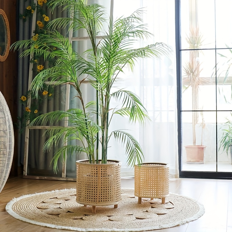 Rattan-inspirierter Lochmuster-Blumenstnder, Retro-Rustikaler Grner  Pflanzekorb, Handgewebtes Dekorationsstck  Stilvoll und minimalistisch  fr Wohnzimmer, Schlafzimmer oder Balkon, Geschenkidee, ...