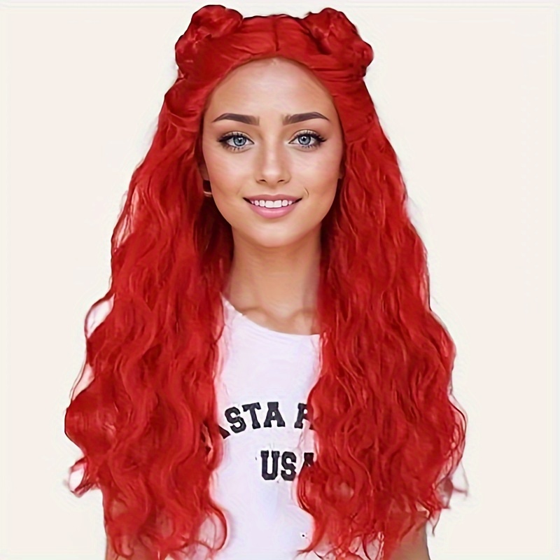 Lange Lila Cosplay Perücke - Mit Netzhaube Für Karneval & Halloween