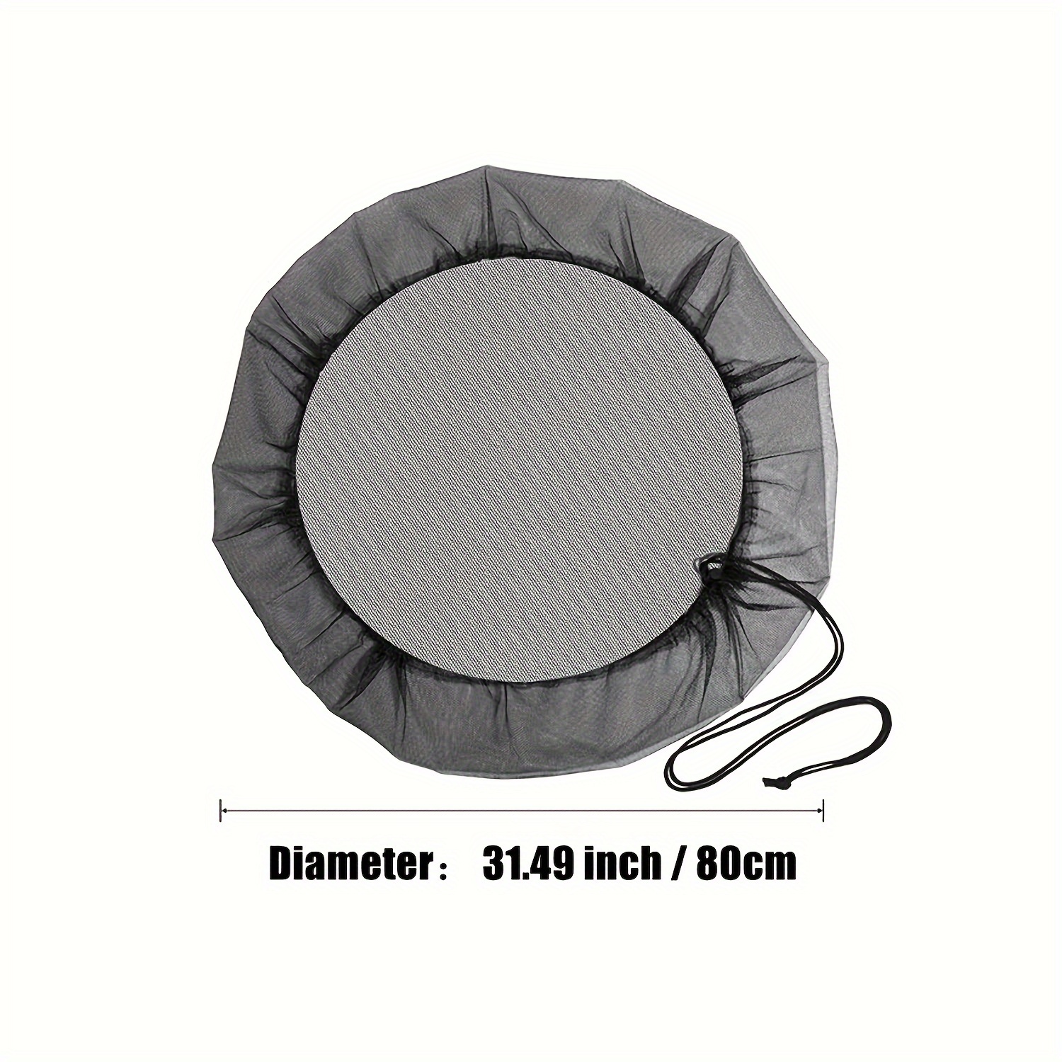 TEMU 1pc Black Polyester Rain Barrel Mesh Cover With Adjustable Drawstring - & Leaves Out, Ideal For Outdoor Garden Water Collection Buckets