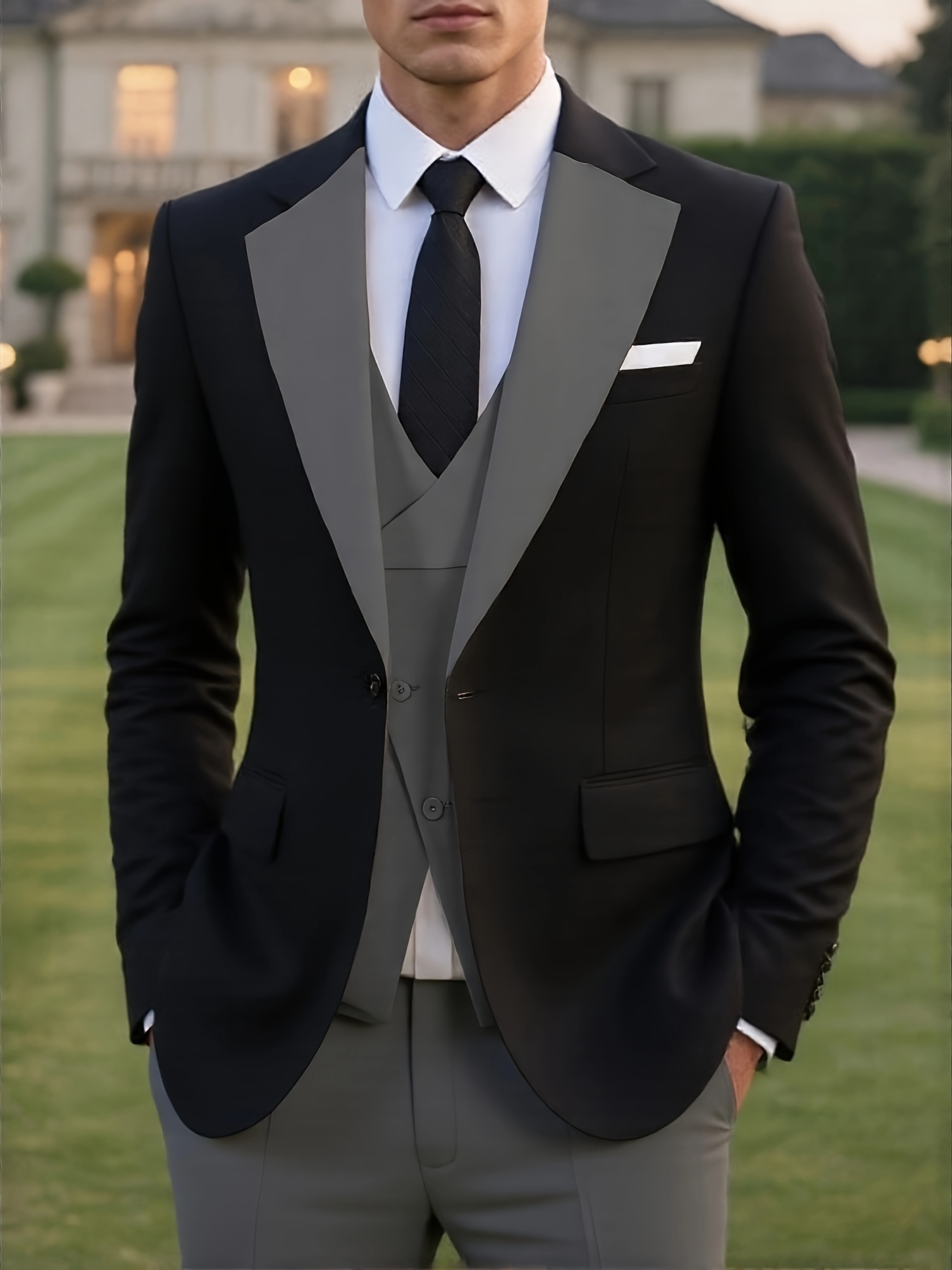 [Madingas kostiumas] 3 dalių kostiumas | Vyriškas madingas oficialus renginys, vestuvinis kostiumas, elegantiškas vestuvių vakarėlio kostiumas, kasdienis verslo drabužis, darbo apranga