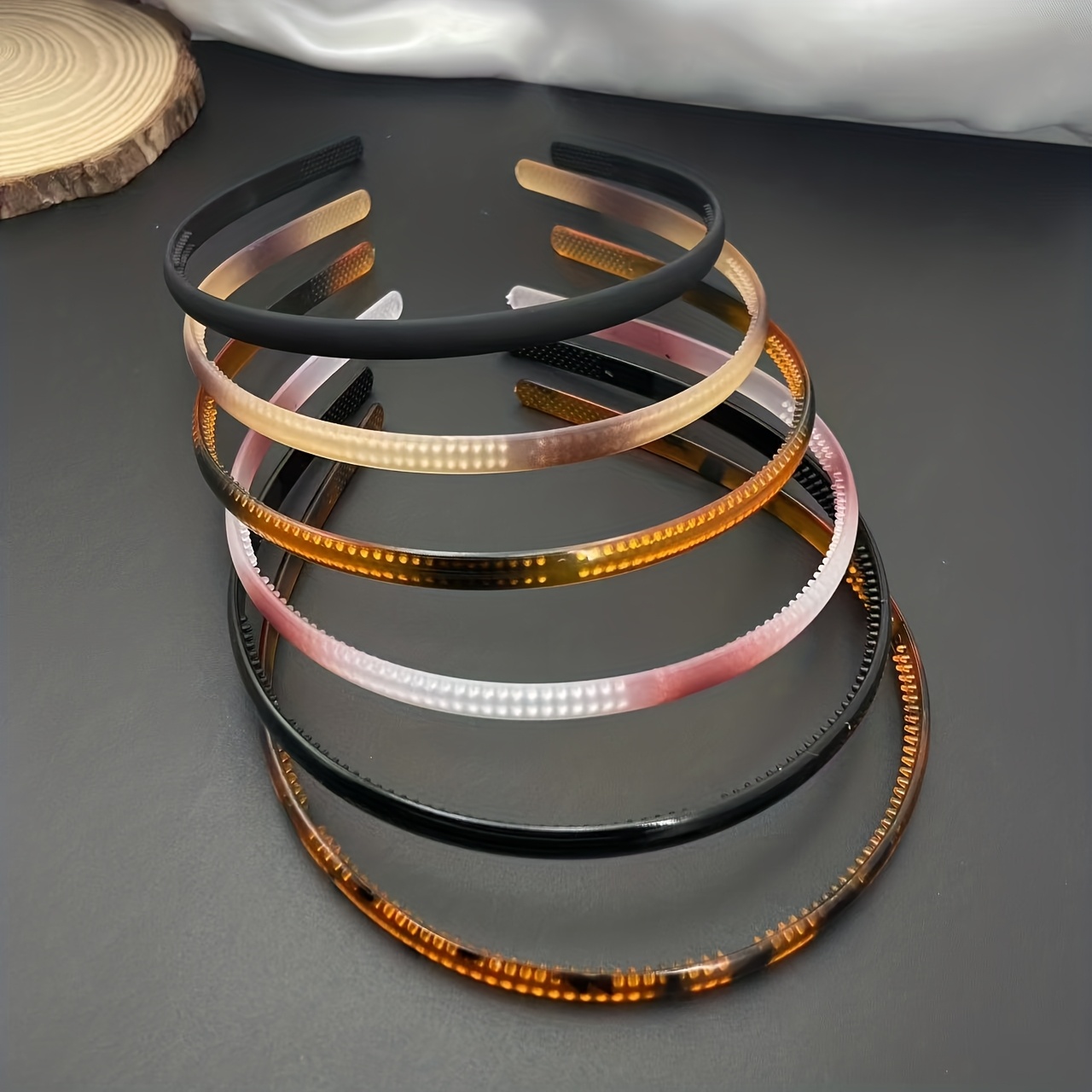 6pcs Solid Resin Colorful Headbands, Non-slip Hair Accessories For Women, Plastic Hair Styles