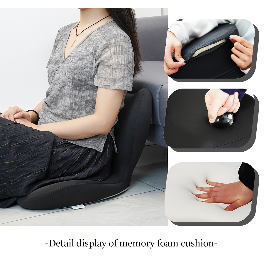ergonomic office chair cushion with integrated backrest memory foam seat cushion lightweight portable medium soft support for   black   for   ergonomic office chair posture support sleek cushion design  able cushion Product details 0