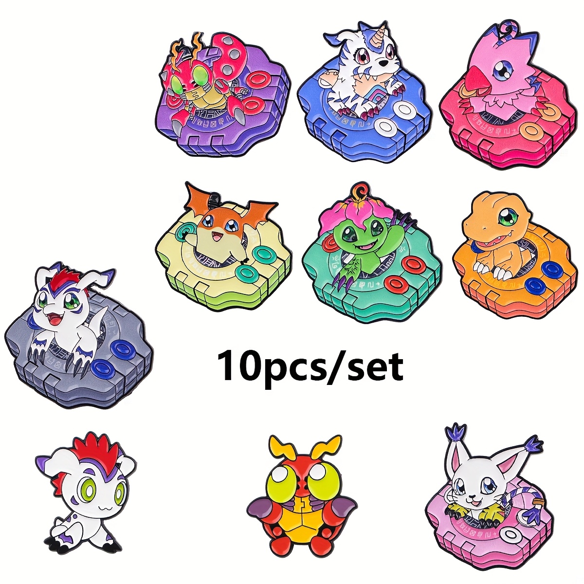 Image of 10pcs/set Enamel Pin Cute Lapel Pins Badges On Backpack Men's Brooch Clothes Gift Jewelry Fashion Accessories