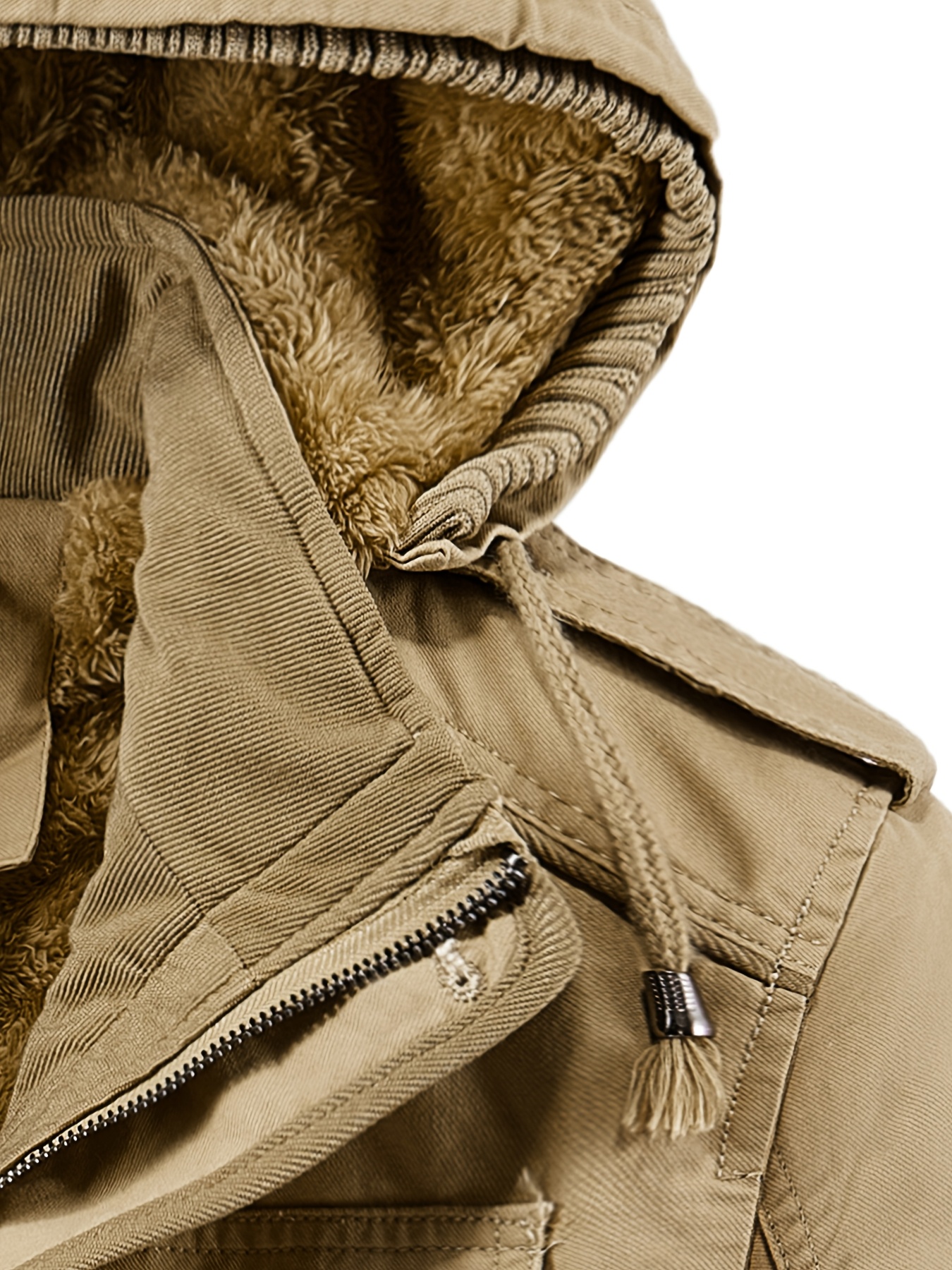 obm men's heavyweight fleece lined hooded jacket Temu Oman