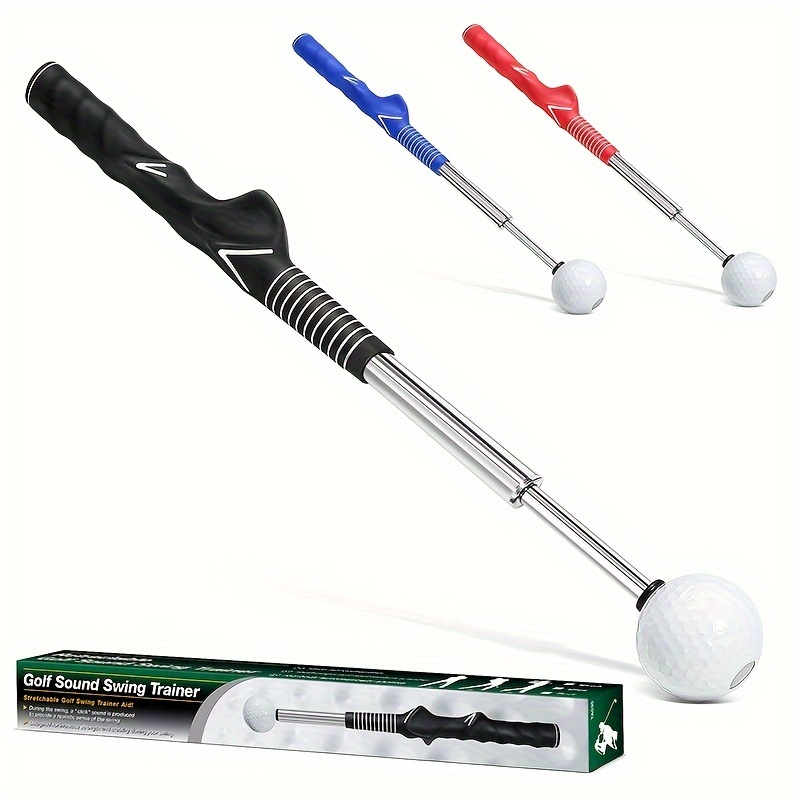 1pc golf swing trainer extendable swing training device with sound emitting swing rod aids in practice lightweight durable golf swing with ergonomic grip