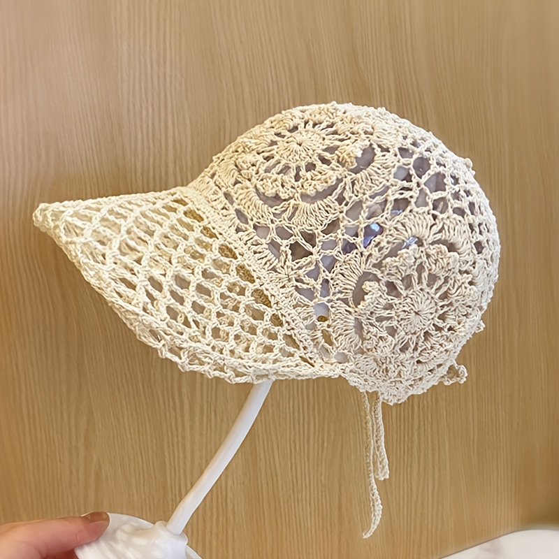 Women's Handmade Openwork Crochet Duckbill Cap, Breathable Mesh Adjustable Baseball Cap, Spring/summer Daily Versatile Casual Sun Hat