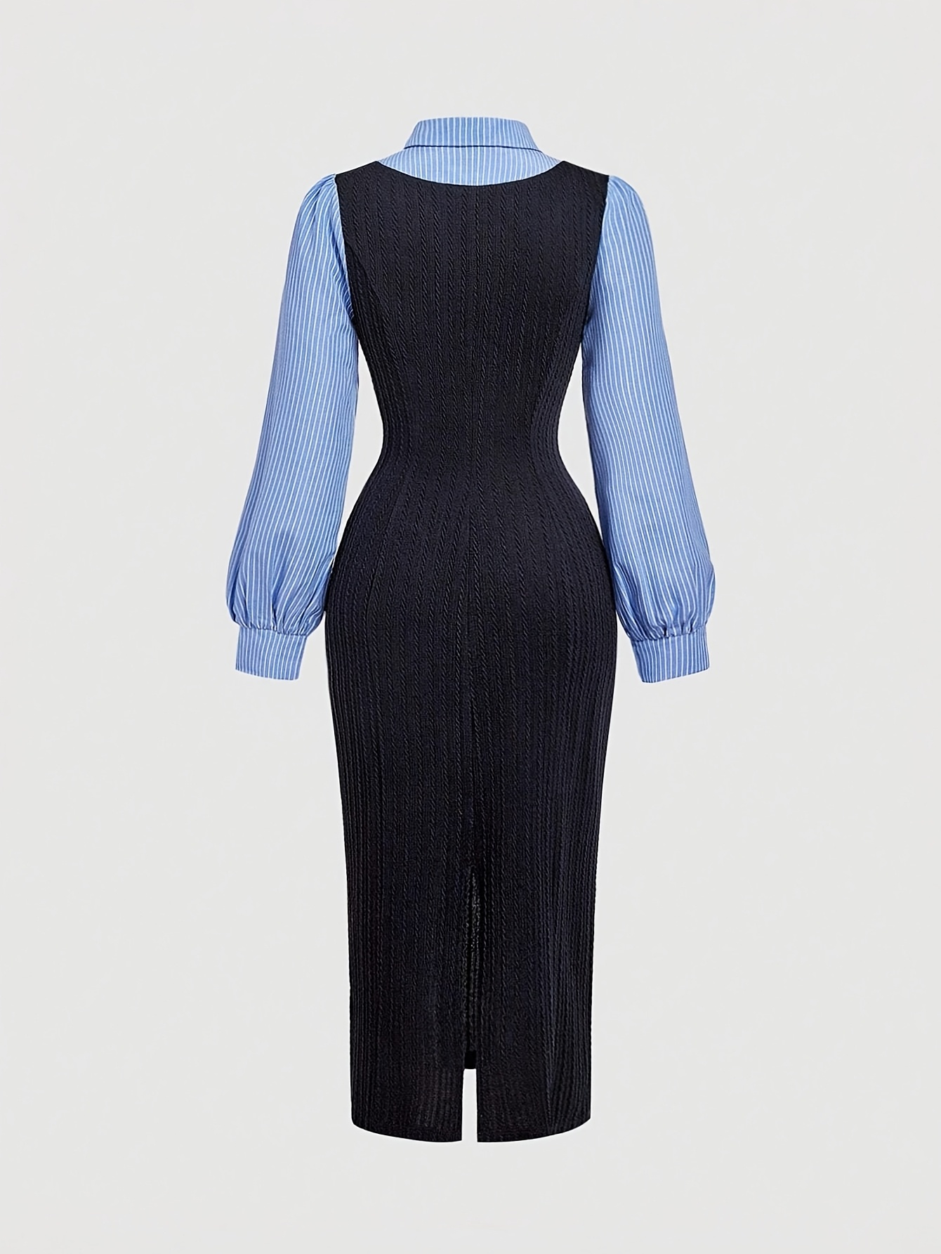 navy blue striped midi dress college autumn attire women - Temu Cyprus