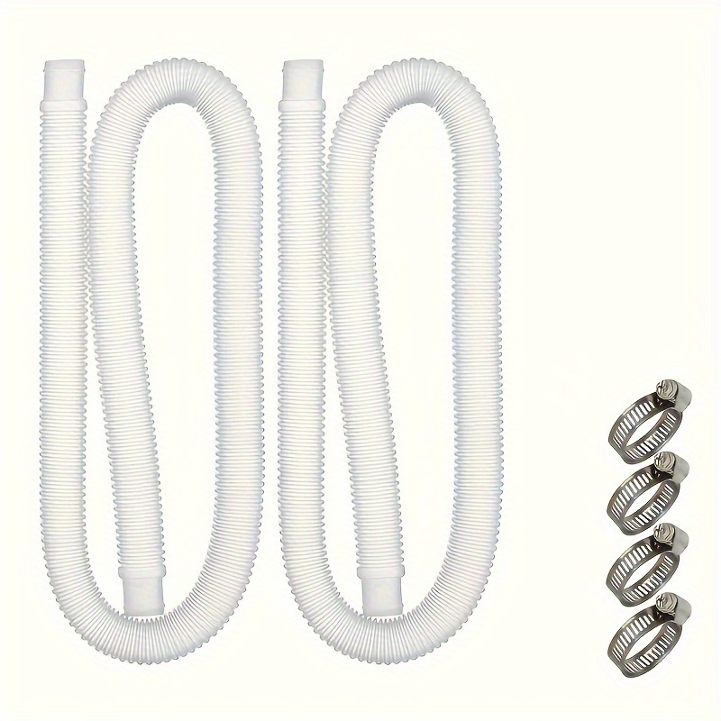E-shop 2er-Set Poolschläuche, 32-mm-Poolpumpe, 100-cm-Weiße Poolschlauch, UV-beständige und Chlorwasser-Pumpenschlauch, Flexibler Poolpumpenschlauch,