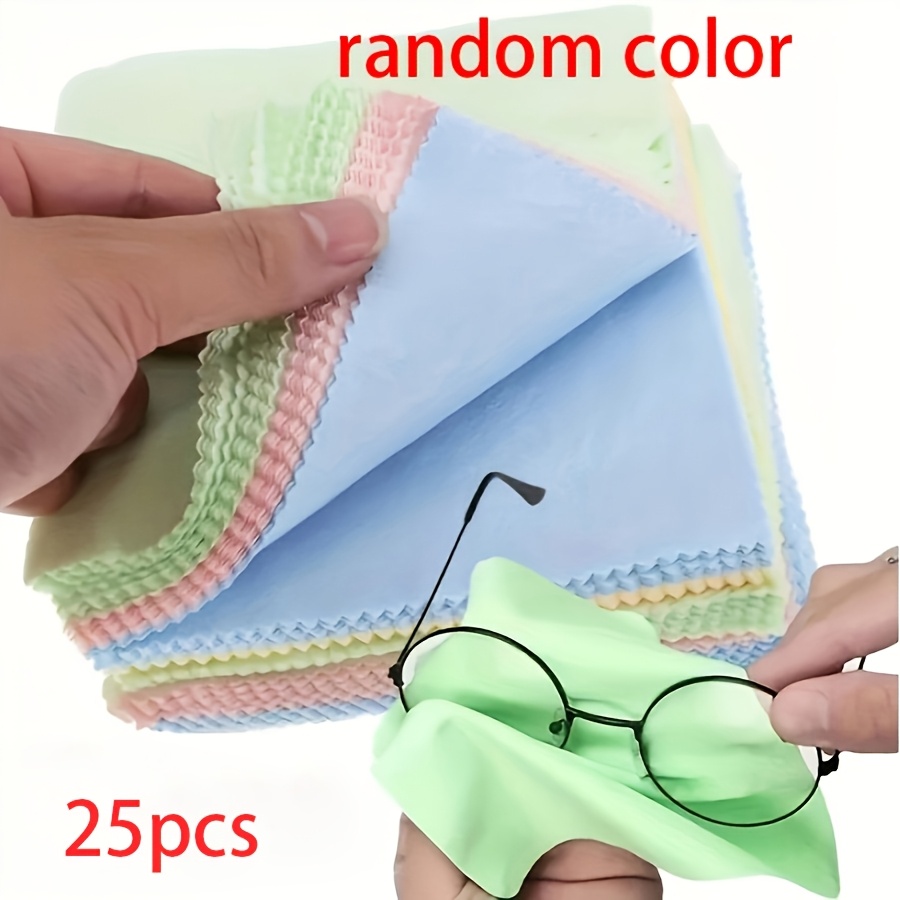 Image of 25pcs Microfiber Cleaning Cloths - Soft, Thick And Odorless Wipes For Glasses, Camera Lenses And Smartphone Screens - Ideal For Everyday Use And For Tech Lovers, In Random Colors For Everyday Cleaning