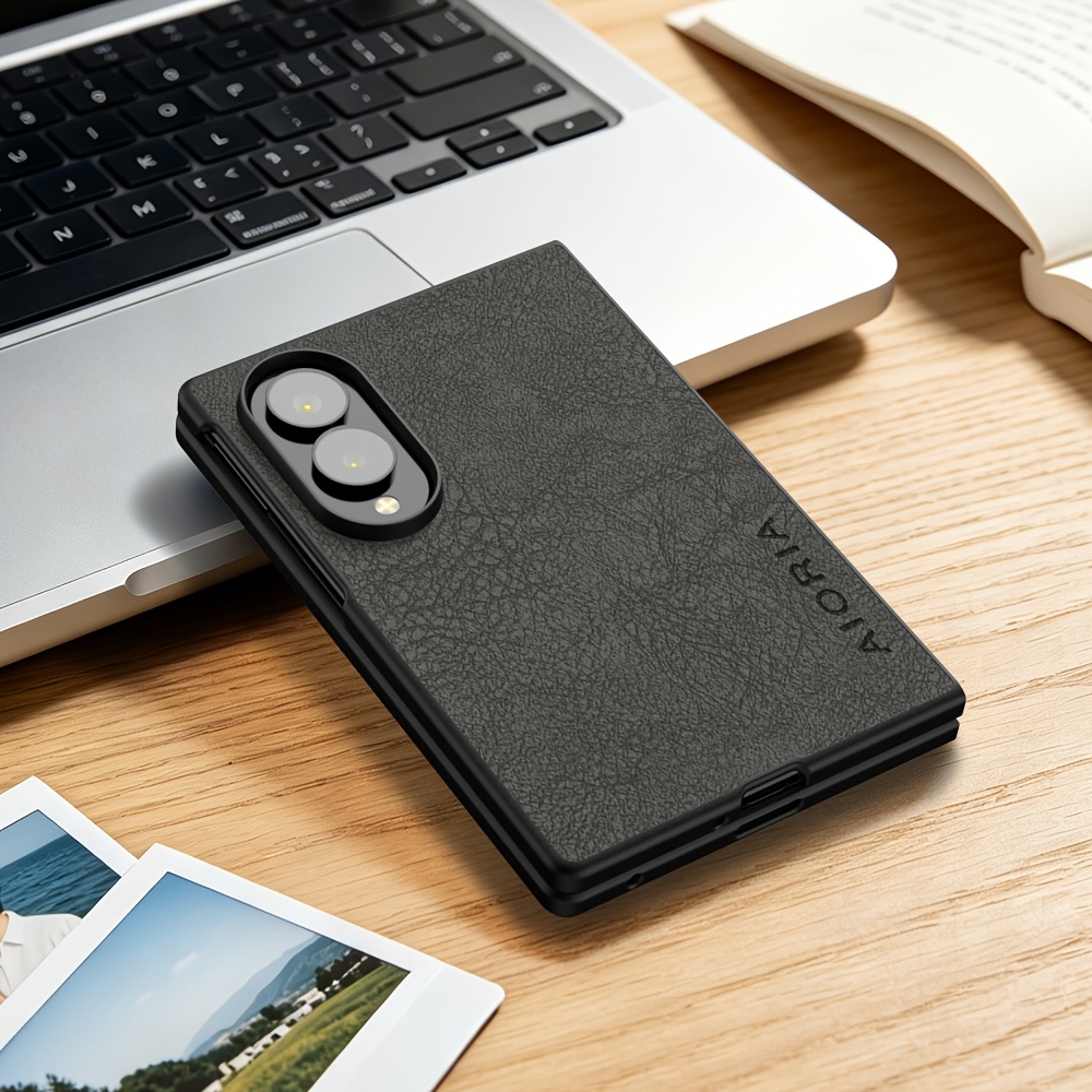 TEMU Phone Case - Luxury Retro Faux Leather Phone Case For Galaxy Z Fold 8 Ultra Matte Soft Bumper Hard Back Cover Fashion Protective